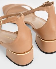 CHARLES & KEITH - Giày sandal cao gót hở mũi Ankle Strap