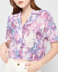 GIGI - Áo croptop nữ cổ bẻ tay ngắn thời trang Collar Camp