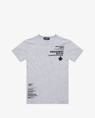 DSQUARED2 - Áo thun nam phom ôm cổ tròn Grey Slim Fit