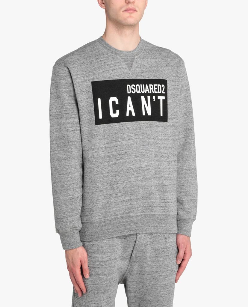 DSQUARED2 - Áo sweatshirt nam cổ tròn tay dài phối chữ in thời trang