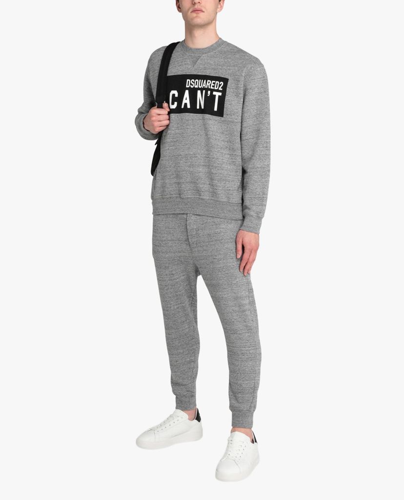 DSQUARED2 - Áo sweatshirt nam cổ tròn tay dài phối chữ in thời trang