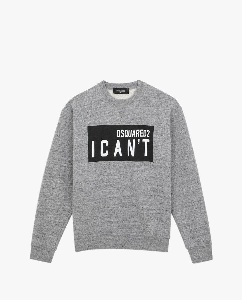 DSQUARED2 - Áo sweatshirt nam cổ tròn tay dài phối chữ in thời trang
