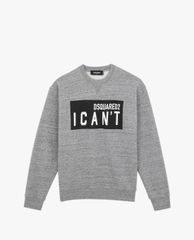 DSQUARED2 - Áo sweatshirt nam cổ tròn tay dài phối chữ in thời trang