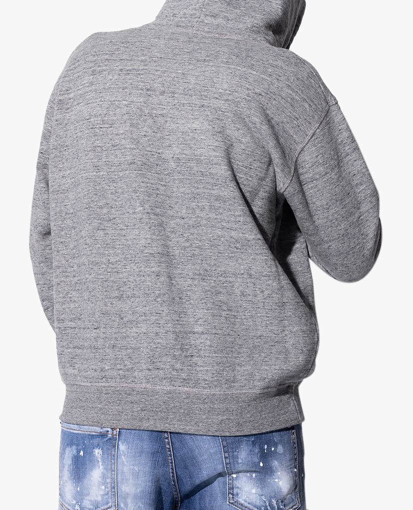 DSQUARED2 - Áo hoodie nam tay dài phối mũ trùm Dsquared2 Leaf