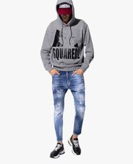 DSQUARED2 - Áo hoodie nam tay dài phối mũ trùm Dsquared2 Leaf