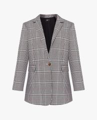 GIGI - Áo blazer nữ dáng dài Checked