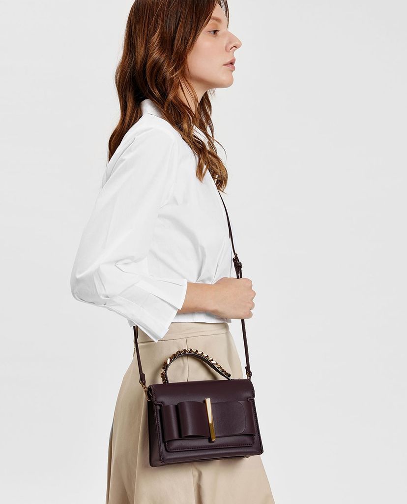 CHARLES & KEITH - Túi xách tay chữ nhật Bow Detail