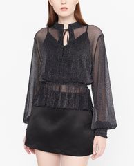 GIGI - Áo kiểu nữ cổ V tay dài Metalic