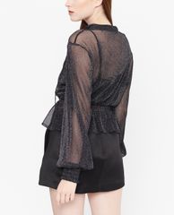GIGI - Áo kiểu nữ cổ V tay dài Metalic