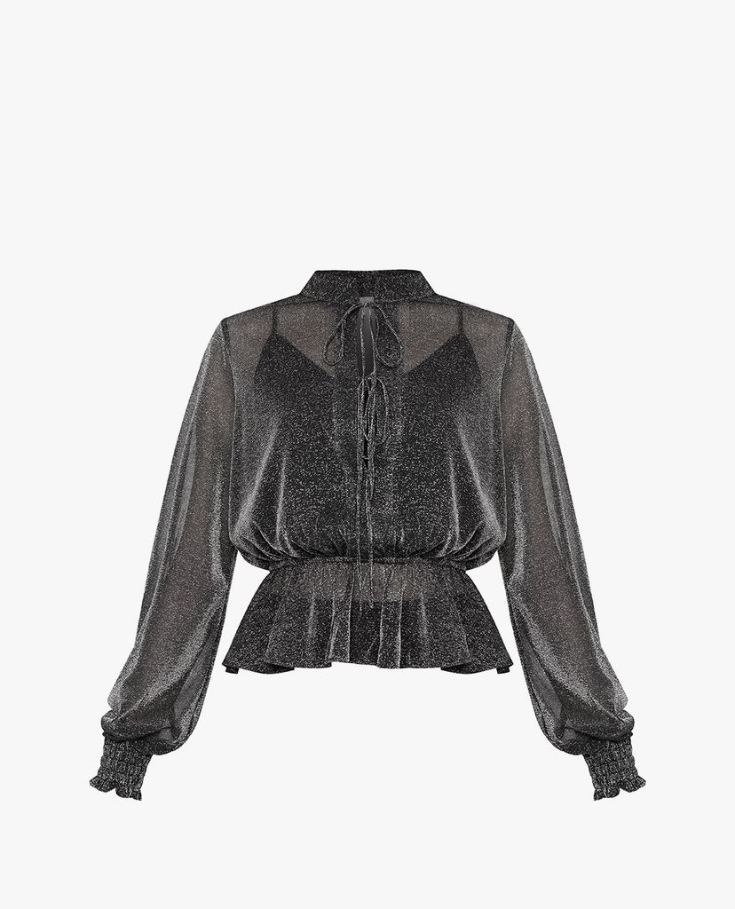 GIGI - Áo kiểu nữ cổ V tay dài Metalic