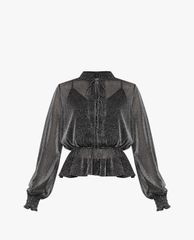 GIGI - Áo kiểu nữ cổ V tay dài Metalic