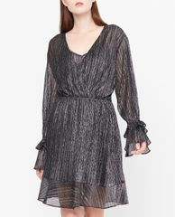 GIGI - Đầm mini cổ V tay dài Asymetric Draped