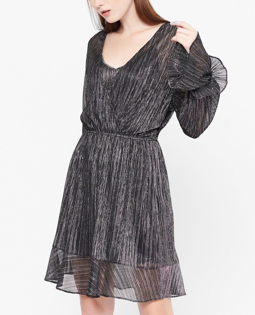 GIGI - Đầm mini cổ V tay dài Asymetric Draped