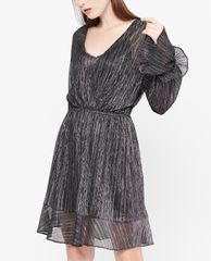 GIGI - Đầm mini cổ V tay dài Asymetric Draped