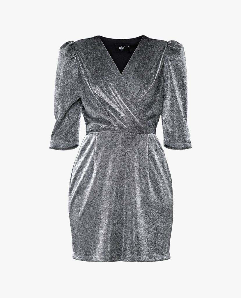 GIGI - Đầm mini cổ V tay lở Wrap Bust