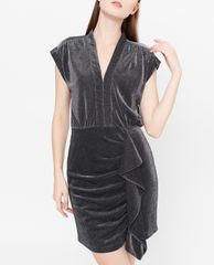 GIGI - Đầm mini bút chì cổ V tay ngắn Poet Sleeves Deep