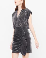 GIGI - Đầm mini bút chì cổ V tay ngắn Poet Sleeves Deep