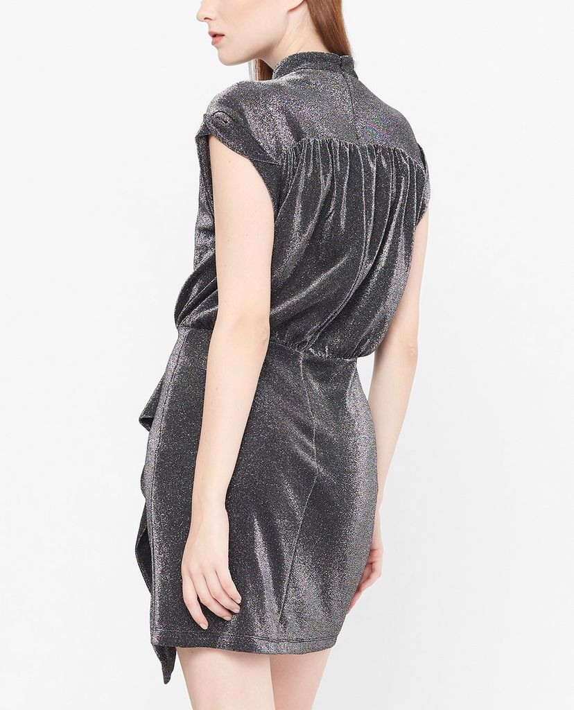 GIGI - Đầm mini bút chì cổ V tay ngắn Poet Sleeves Deep