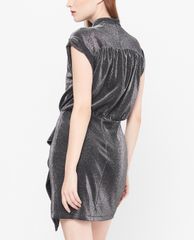 GIGI - Đầm mini bút chì cổ V tay ngắn Poet Sleeves Deep