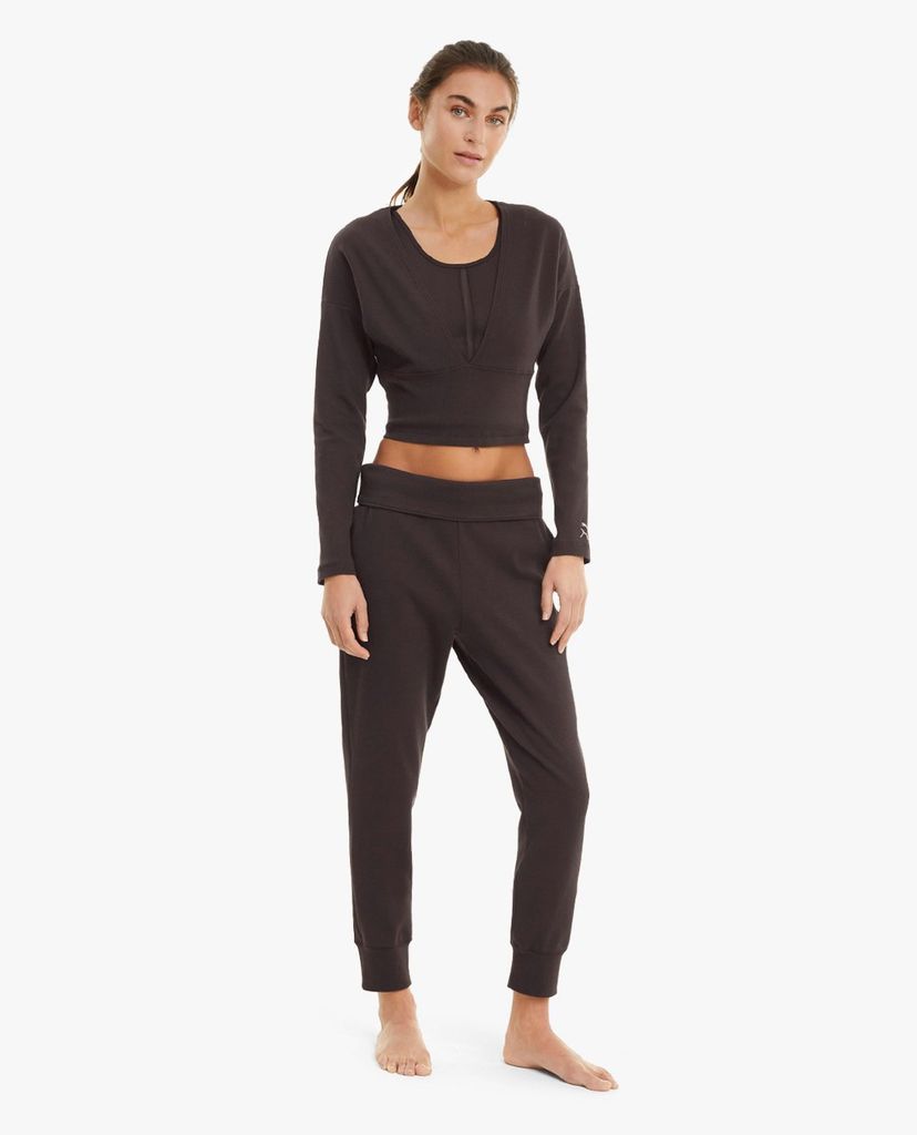 PUMA - Áo croptop nữ cổ V tay dài Train Exhale