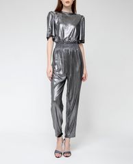 GIGI - Jumpsuits nữ cổ tròn ngắn tay Metalic Ribs