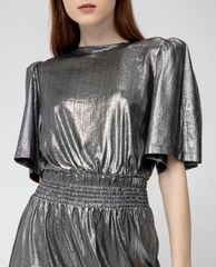 GIGI - Jumpsuits nữ cổ tròn ngắn tay Metalic Ribs