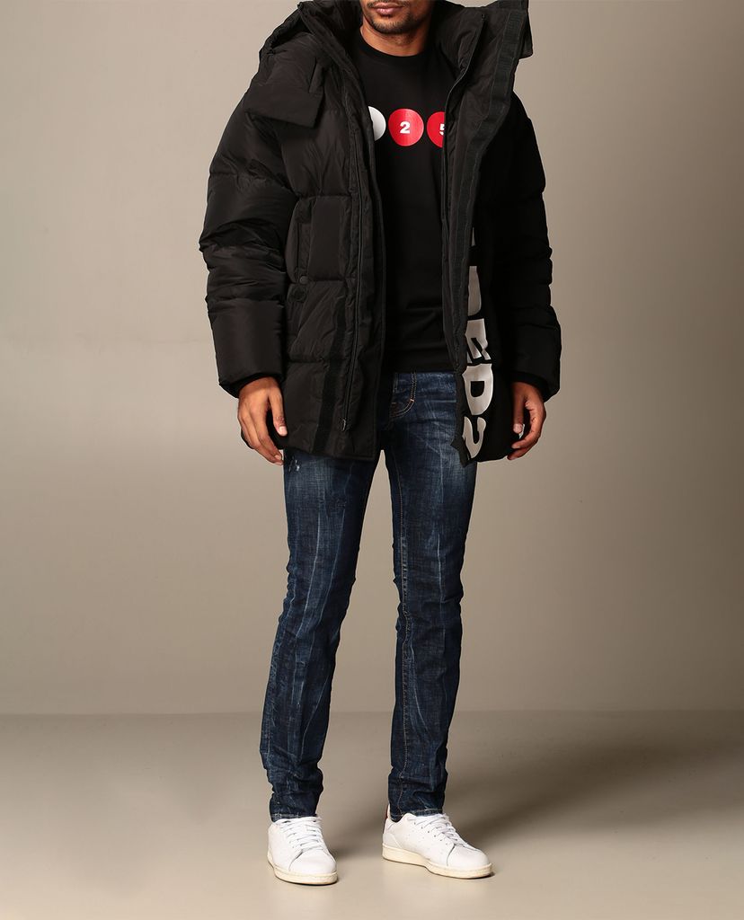 DSQUARED2 - Áo khoác bomber có mũ trùm Logo Down