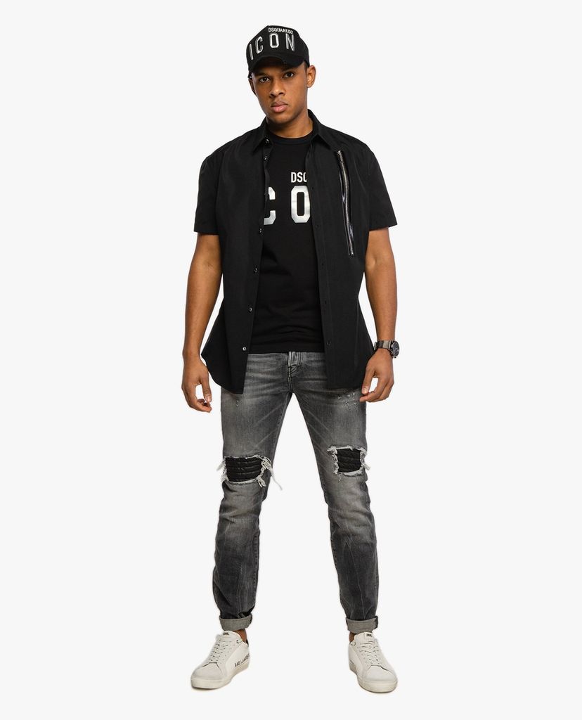 DSQUARED2 - Áo sơ mi nam ngắn tay cổ bẻ Regular Fit