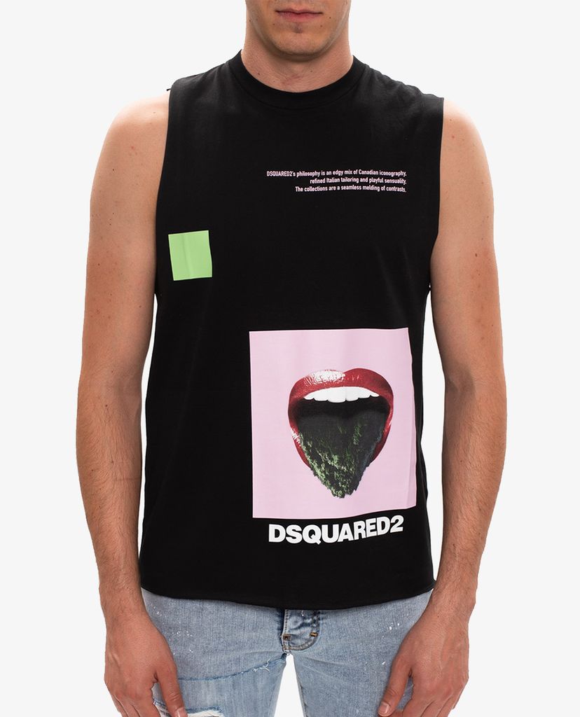 DSQUARED2 - Áo tank top nam Tongue Out