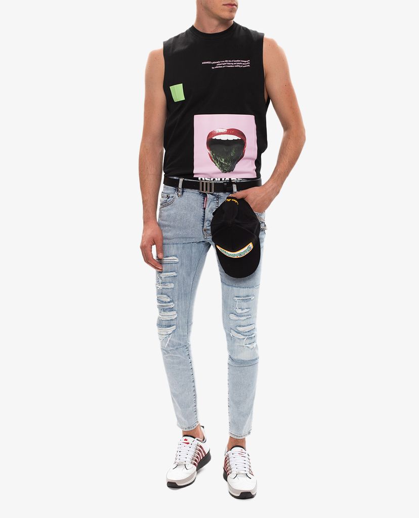 DSQUARED2 - Áo tank top nam Tongue Out