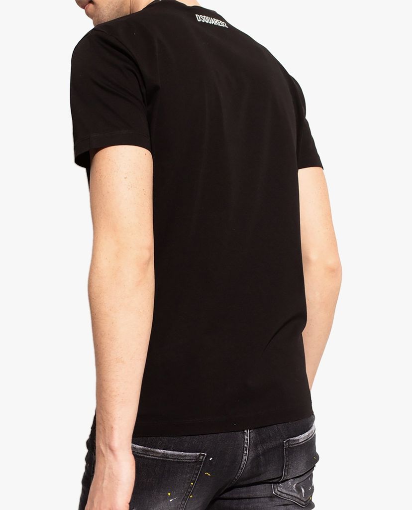 DSQUARED2 - Áo thun nam cổ tròn ngắn tay in chữ thời trang