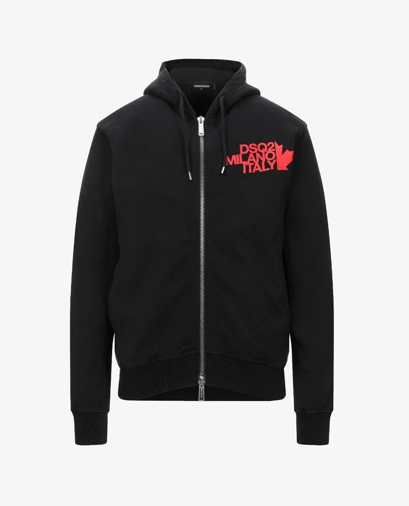 DSQUARED2 - Áo hoodie nam tay dài phối zip cá tính