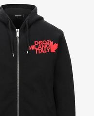 DSQUARED2 - Áo hoodie nam tay dài phối zip cá tính