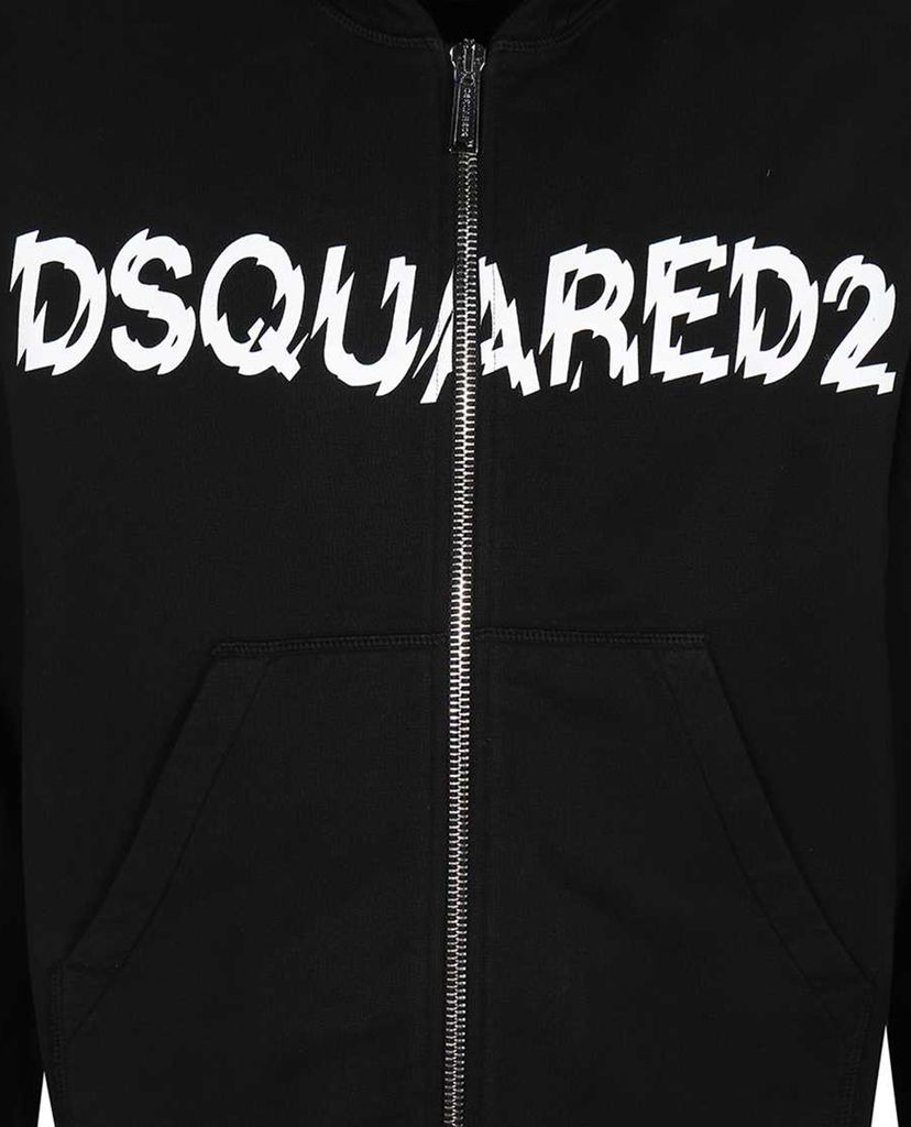 DSQUARED2 - Áo hoodie nam tay dài phối zip Cool Fit