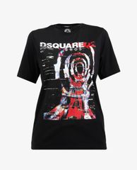 DSQUARED2 - Áo thun nữ ngắn tay cổ tròn phối hình in thời trang
