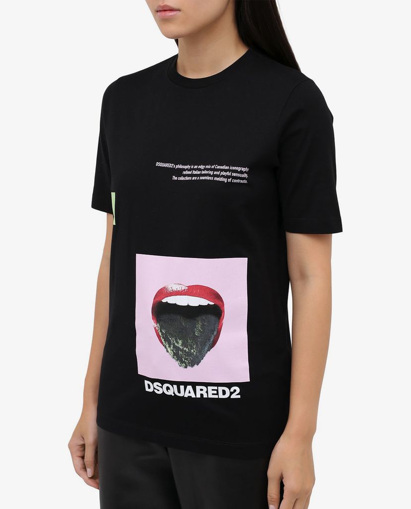 DSQUARED2 - Áo thun nữ cổ tròn Tongue Out