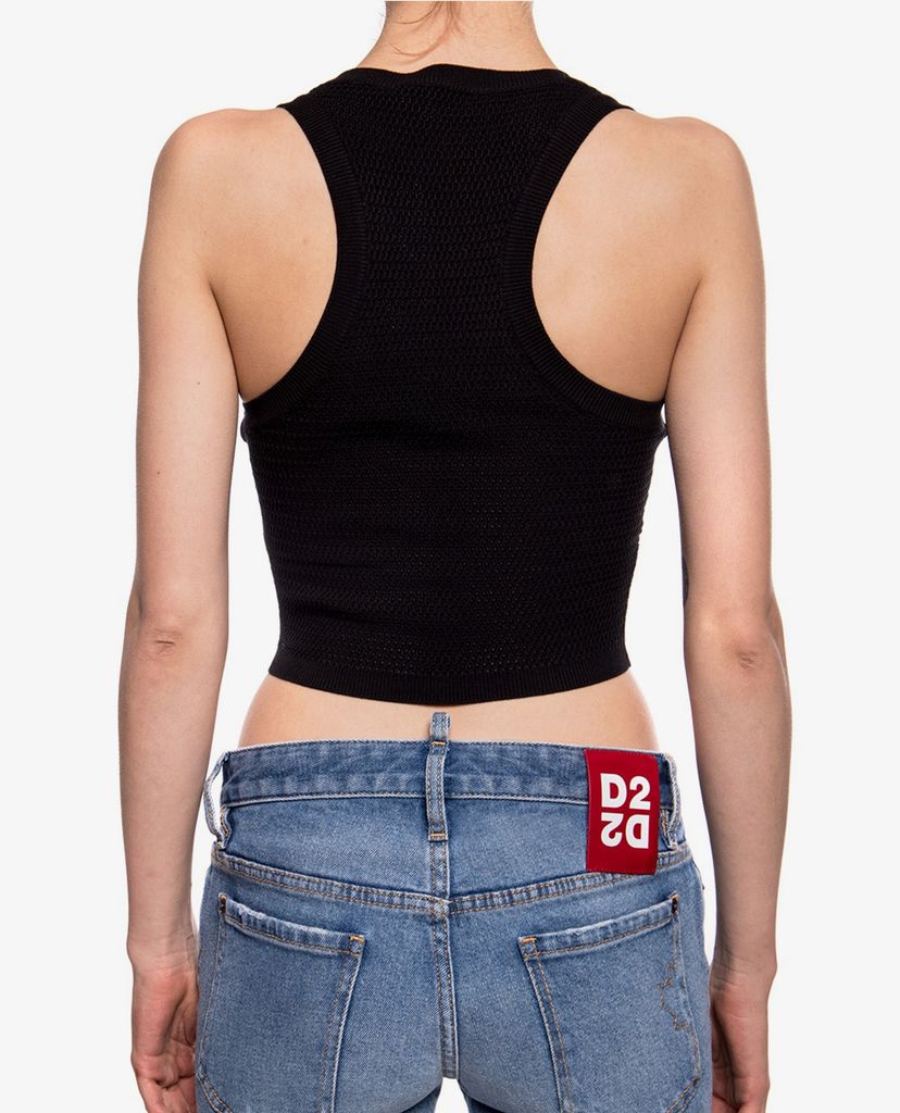 DSQUARED2 - Áo crop top nữ Knit Black
