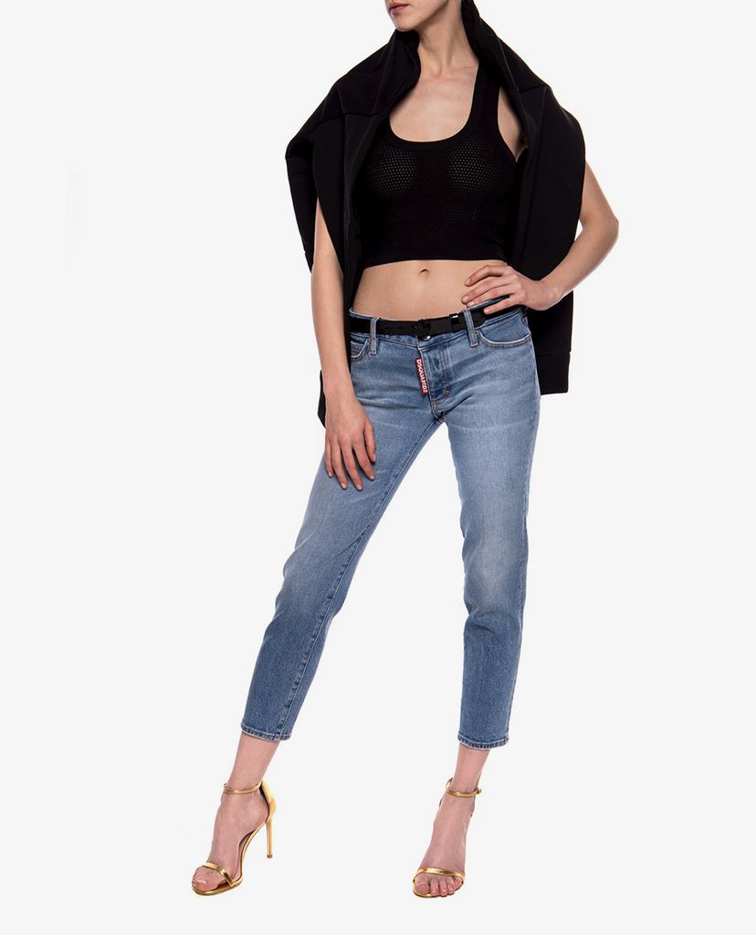 DSQUARED2 - Áo crop top nữ Knit Black