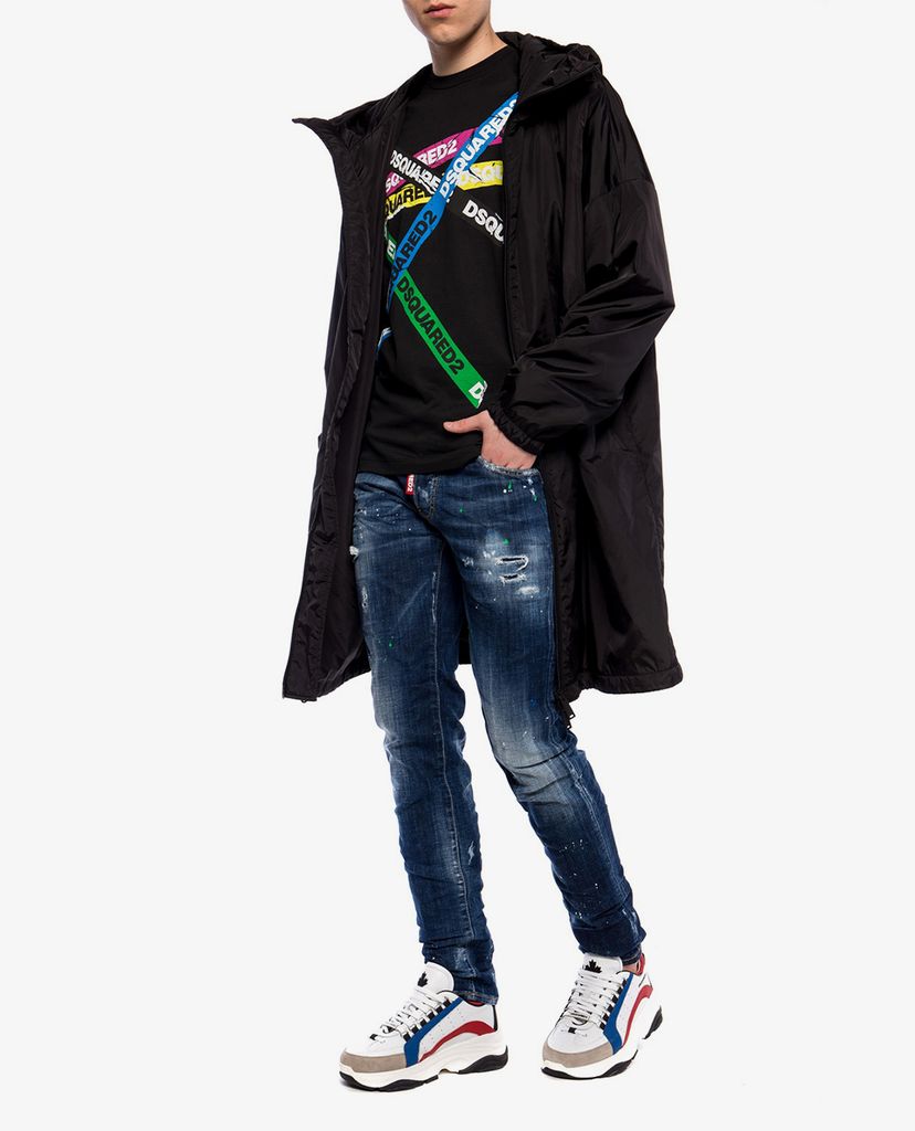DSQUARED2 - Áo măng tô nam phom đứng Hooded
