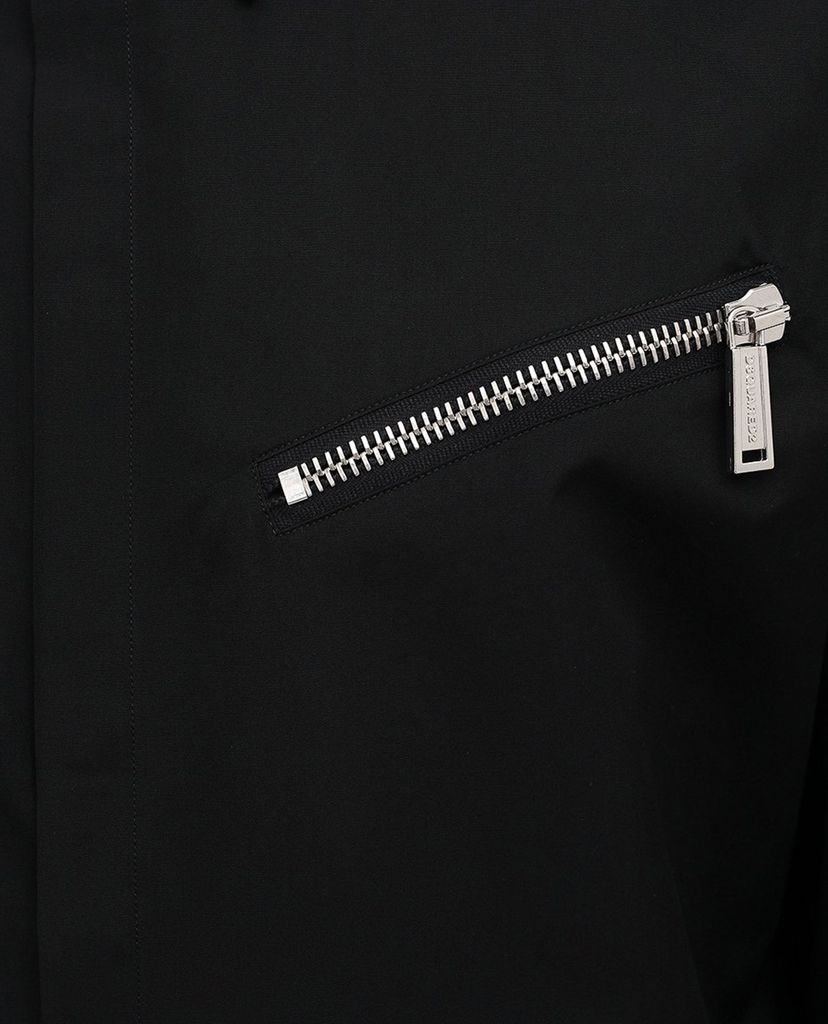 DSQUARED2 - Áo sơ mi nam phom ôm tay dài Zip Detail