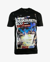 DSQUARED2 - Áo thun nam tay ngắn cổ tròn phối chữ Cool Fit