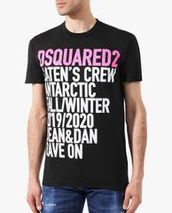 DSQUARED2 - Áo thun nam cổ tròn ngắn tay phối chữ in