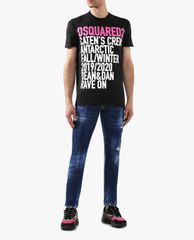 DSQUARED2 - Áo thun nam cổ tròn ngắn tay phối chữ in