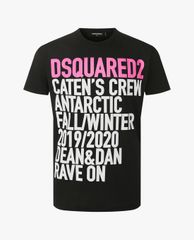 DSQUARED2 - Áo thun nam cổ tròn ngắn tay phối chữ in