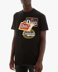 DSQUARED2 - Áo thun nam cổ tròn tay ngắn phom suông cổ điển