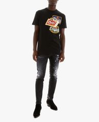 DSQUARED2 - Áo thun nam cổ tròn tay ngắn phom suông cổ điển