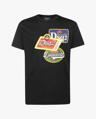 DSQUARED2 - Áo thun nam cổ tròn tay ngắn phom suông cổ điển