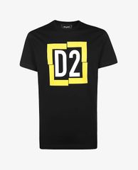 DSQUARED2 - Áo thun nam phom ôm cổ tròn phối logo D2