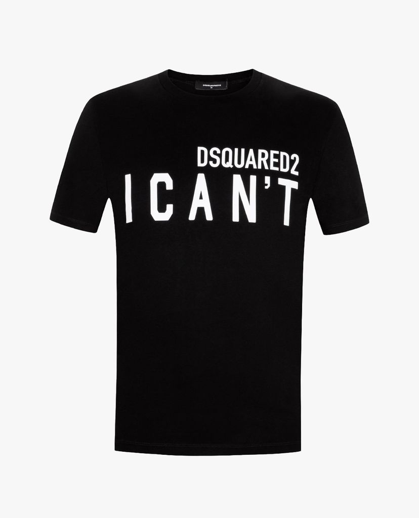 DSQUARED2 - Áo thun nam tay ngắn cổ tròn phối chữ in thời trang