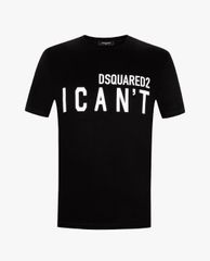 DSQUARED2 - Áo thun nam tay ngắn cổ tròn phối chữ in thời trang